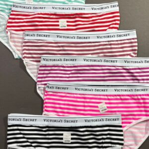 شورت زنانه شارلوت مدل اسلیپ جلو چاپ راه‌راه(پک 6تایی)