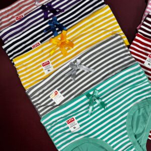 شورت نخی راه راه برند لعیا/رنگبندی میکس