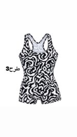 مایو کاپ دار فری سایز 38 تا 48 پادار مشکی با ایستایی شیک فروشگاه اسدزاده